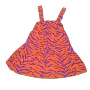 Adrienne Sleeveless Baby Doll Smocked Clemson Animal Print Dress